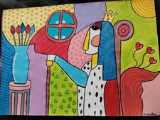 Peinture acrylique sur feuille