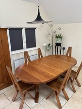 6 Chaise S45 Pierre Chapo « Schlacc » Et Table T40