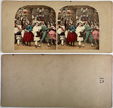 Men & Women in Carnival Costume, Vintage Albumen Print, ca.1880, Print 