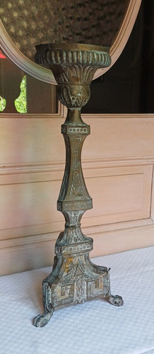 Ancien grand bougeoir - ancien, cierge