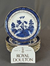 10 Royal Doulton Booth’s REAL OLD WILLOW 6 ⅞” Bread Plates: MINT