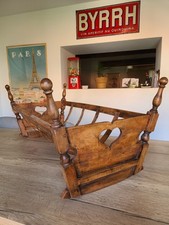 Antique 19th Century Savoyard Style Rocking Solid Wood Crib, 92