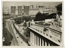 Naples, Maschio Angioino & Via San Carlo - Foto di Napoli c. 1935, Vintage Photo