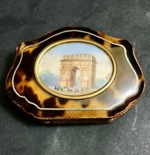 Antique superb coin purse decorated with a miniature painted Arc de Triomphe »