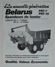 BELARUS PRT-7/10 Epandeur fumier 1970s dealer brochure - French - Canada