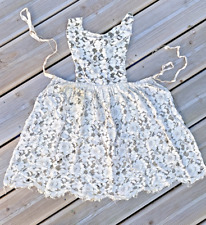 Antique Beige Lace Fabric Apron Traditional Costume - Brittany