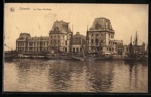 Carte postale ostende gare - ostende,,