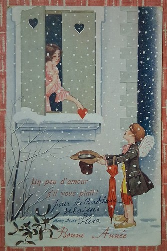 Cpa fantaisie bonne année - cpa,