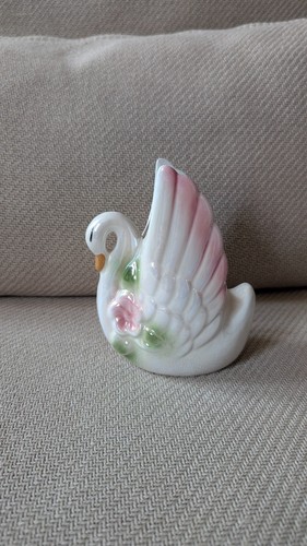 Antique ceramic swan figurine - antique,