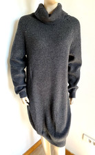 dress size 40 grey long sleeve ribbed turtleneck non split warm sweater 138!