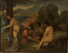 Tableau Ancien Huile Su Toile