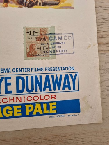 Affiche ancienne cinéma belge