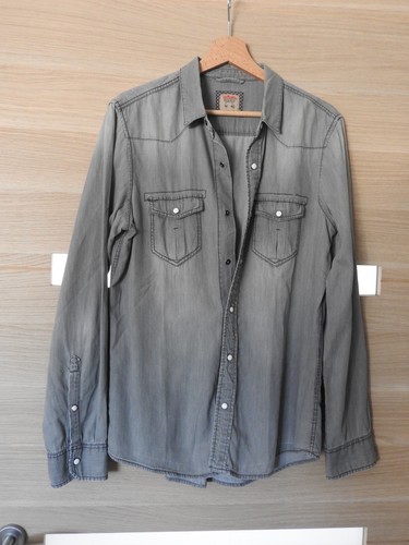 Chemise jean gris - jean, gris/noir