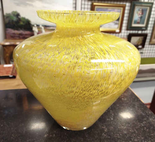Vase pate verre - de, jaune