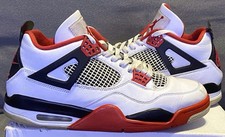 Nike Air Jordan 4 Retro Fire Red White DC7770-160 Sneakers Trainers Men Sz 10.5