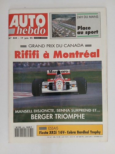Auto hebdo 834 1992 - hebdo, n°834