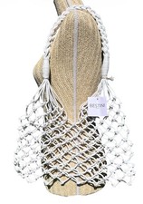 Sac à main en filet Bestini Paris blanc tressé à la main