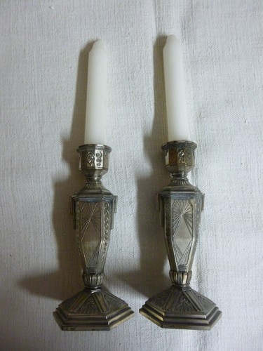 Paire bougeoirs chandelier - ,