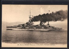 CPA Cuirassé á turbines France, Marine Militaire Francaise, Kriegsschiff 