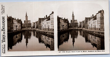 Belgium, Bruges, Canal and Quai du Miroir, Academy of Fine Arts, Vintage Prince