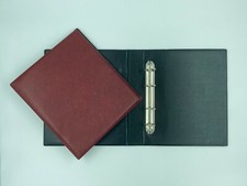 CLASSEUR ALBUM RELIURE - BORDEAUX - POUR FEUILLES NUMISMATIQUES A TIRETTE !