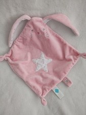 Doudou plat Lapin blanc rose