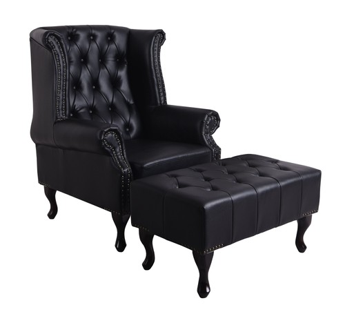 Fauteuil anglais pouf - anglais,