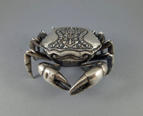 Boite crabe argent massif - boite,
