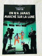 CARTE POSTALE 15X10 TINTIN HOMMAGE A HERGE  PASTICHE ON A JAMAIS MARCHE SUR LUNE