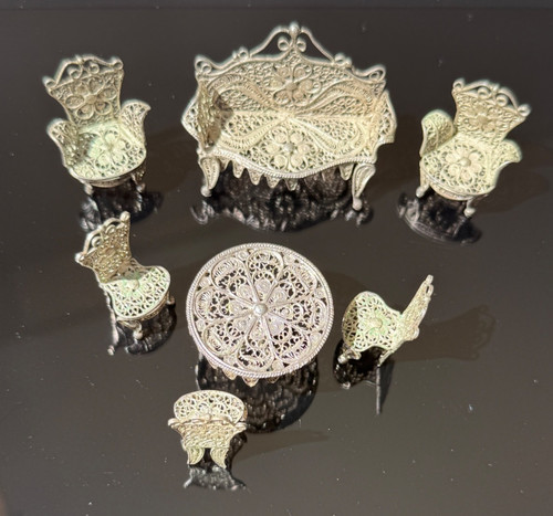 Salon miniature argent - salon,