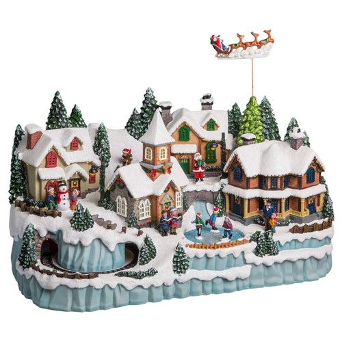 Village noël train renne - village,