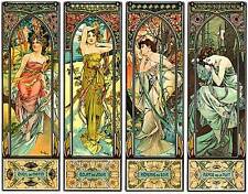Times of the Day 22x30 Hand Numbered Ltd. Edition Art Print by Alphonse Mucha