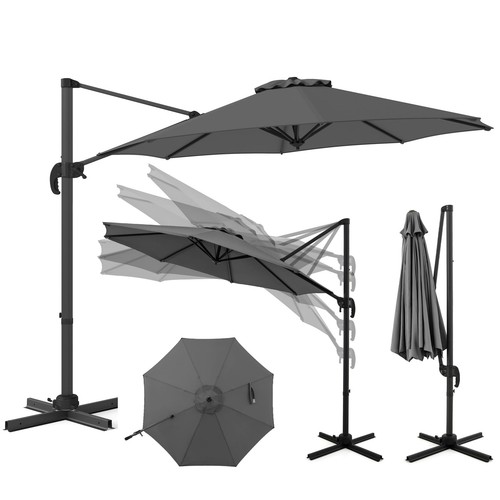 Parasol déporté 3x3m - 3x3m, rotatif