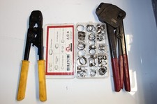 Zurn PEX QickClamp Medium Multi-Size Copper Crimp Ring Tool LOT 2PLIERS+HOSE KIT