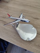 Ancien cendrier vide poche avion agence Swissair Métal Bühler 1960 Dc8