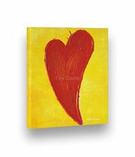 Main Peint Peinture Curvy Cœur Abstrait 20.3cmX22.9cm Toile Tendue Cadre en Bois