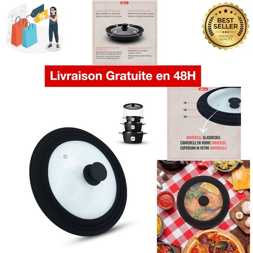 Couvercle universel verre - couvercle,