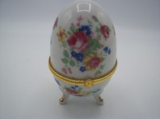 Objet Décoratif Vintage- Oeuf en Porcelaine sur Pieds Style Fabergé- Collection