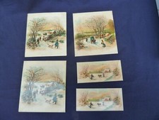 ANTIQUE WINTER LANDSCAPE LANDSCAPE CANVAS NO ENAMEL PLAQUE 