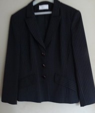 VESTE TAILLEUR SYM NOIRE A RAYURES T 44