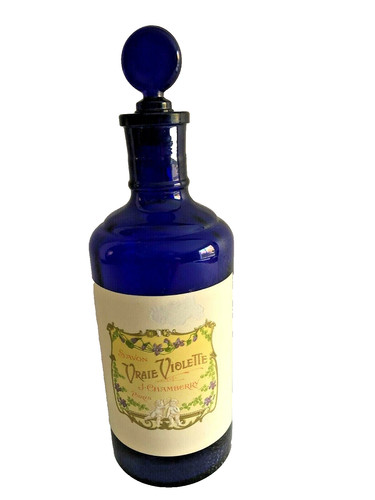 Bouteille verre bleue - , savon