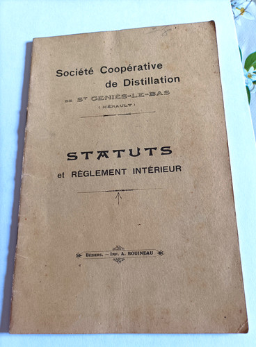 1923 ancien livret - , cooperative