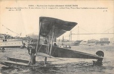 Old postcard aviation seaplane biplane german albatross 