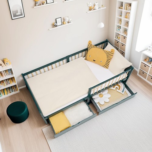 Lit bas enfant 90x200 bois - lit,
