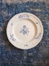 Jardin Bleu Brick Oven Dinner Plate 11" Blue Flower Design Stoneware Set Of 2