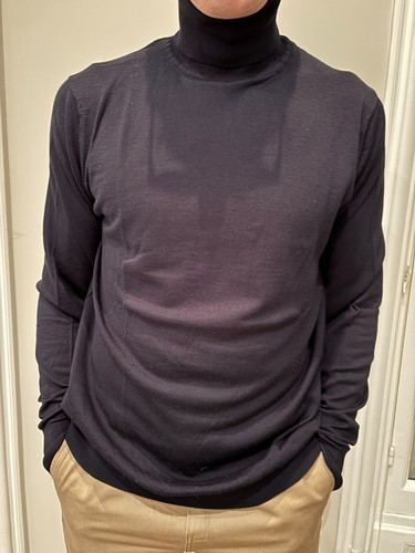 Pull col roulé bleu - pull, marine