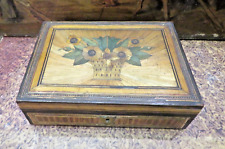 old sewing box dressing table epok 19th century straw marquetry flowers