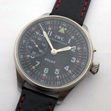Rare Big Swiss Military Wristwatch IWC Schaffhausen Steel Case Pilots WW2