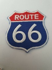 PATCH THERMOCOLLANT  ROUTE 66 -BLEU -USA -7 X 7 CM- NEUF -DECORATION USA /BIKER