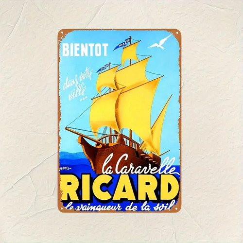 Plaque métal ricard - plaque,